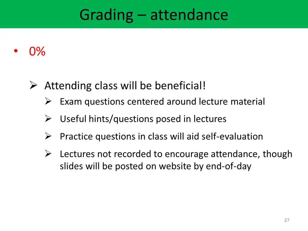 grading attendance