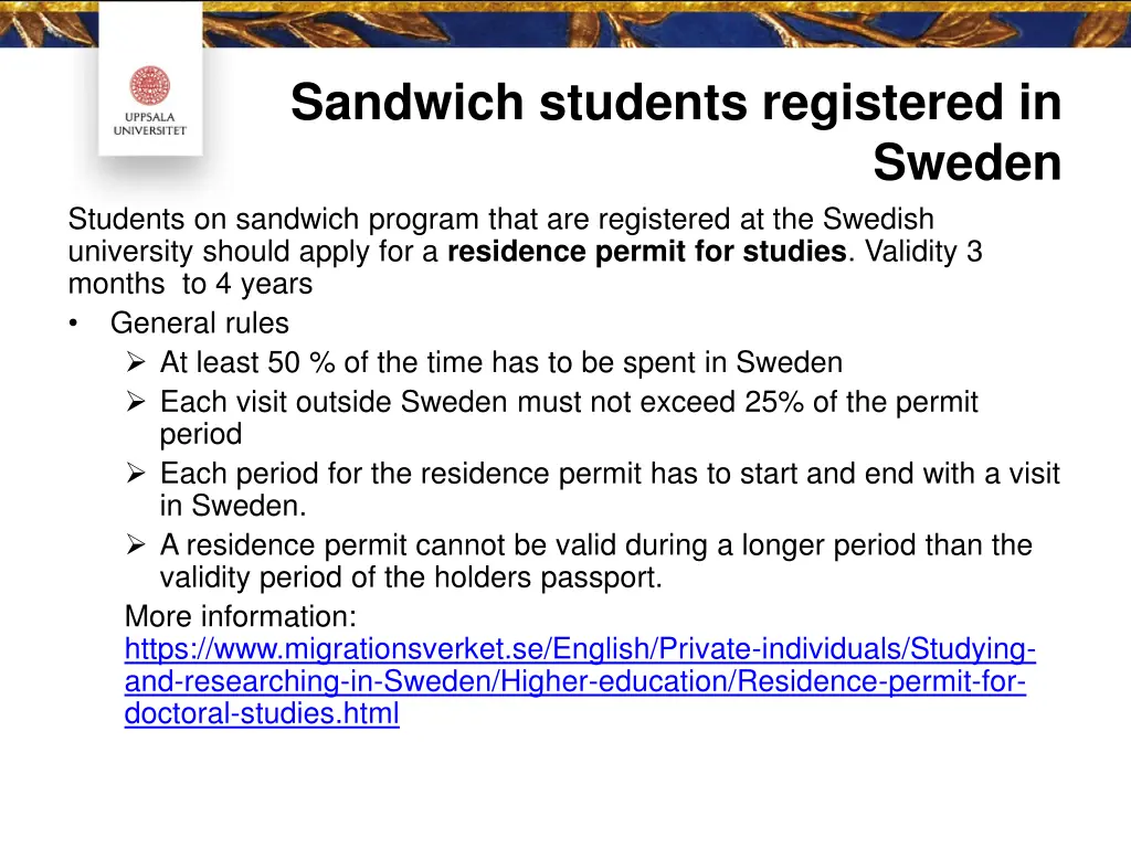 sandwich students registered in