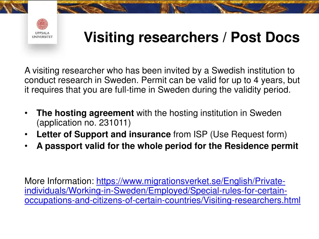 visiting researchers post docs