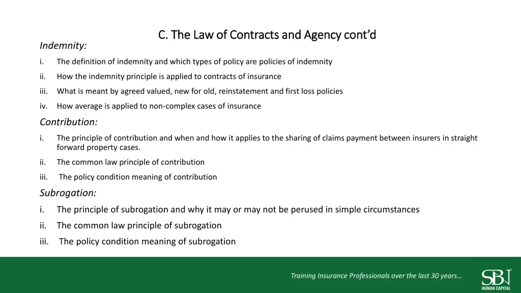 c the law of contracts and agency cont 1