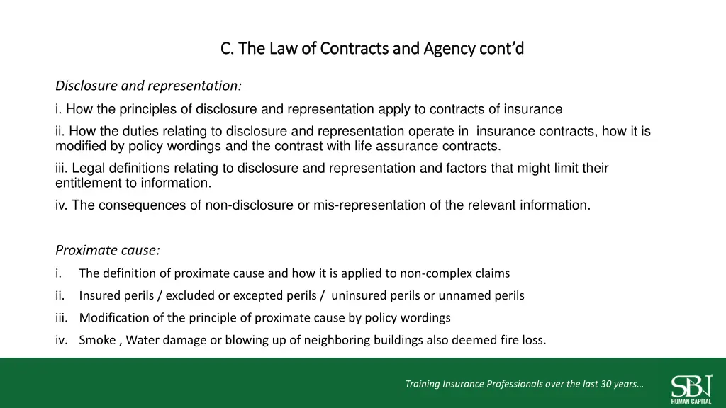 c the law of contracts and agency cont 2