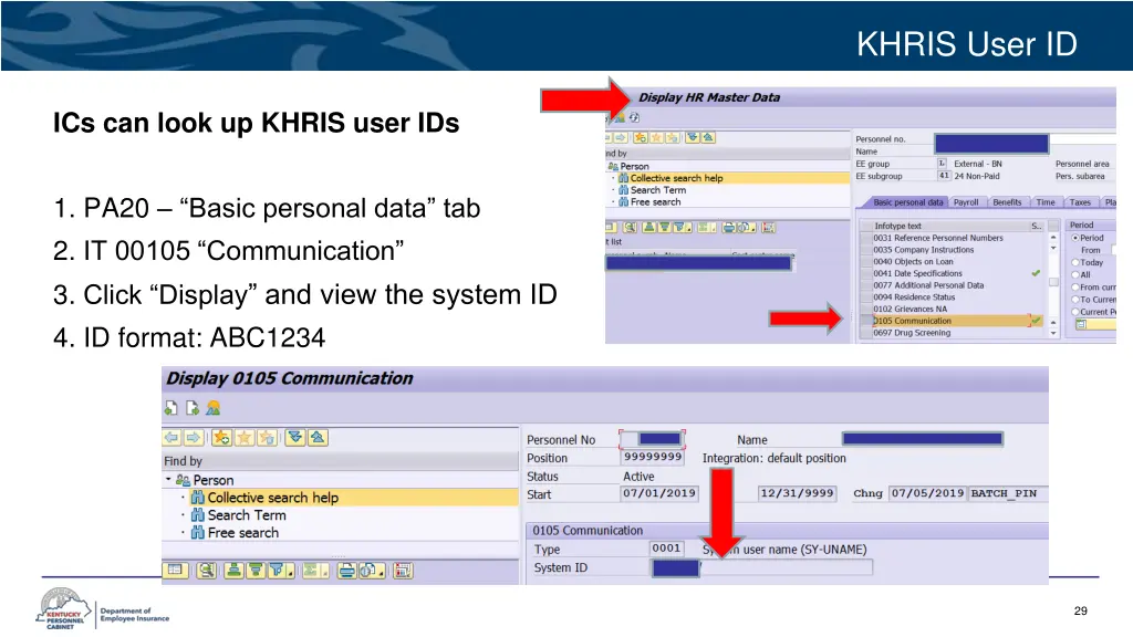 khris user id