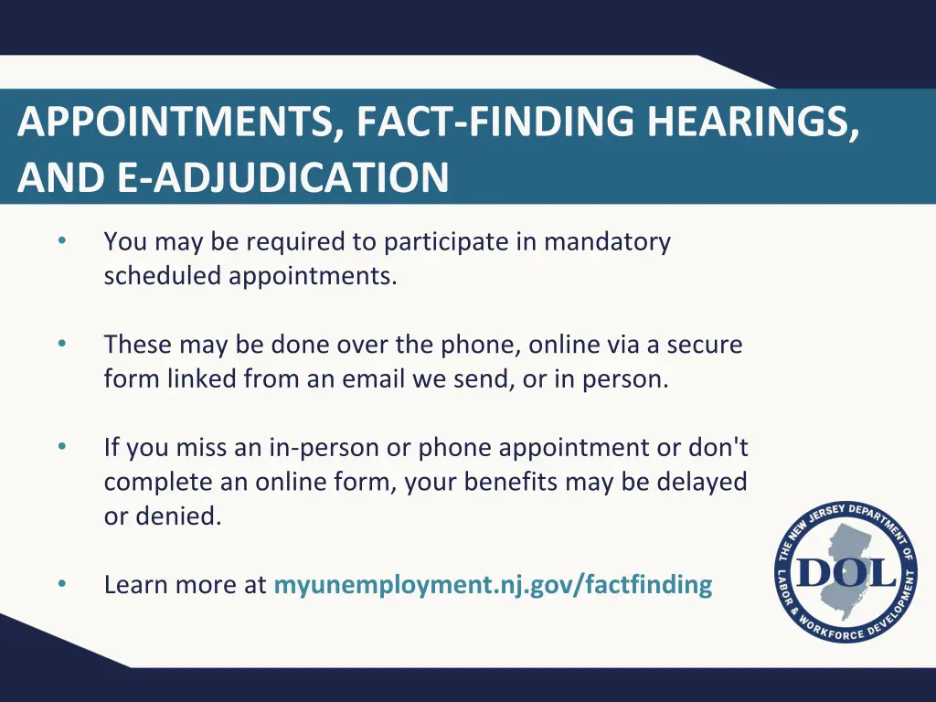 appointments fact finding hearings