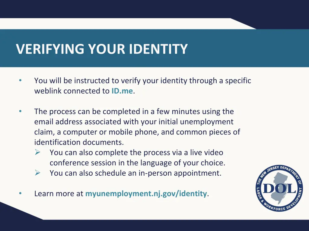 verifying your identity