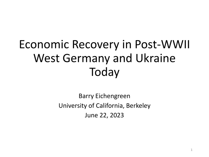 economic recovery in post wwii west germany