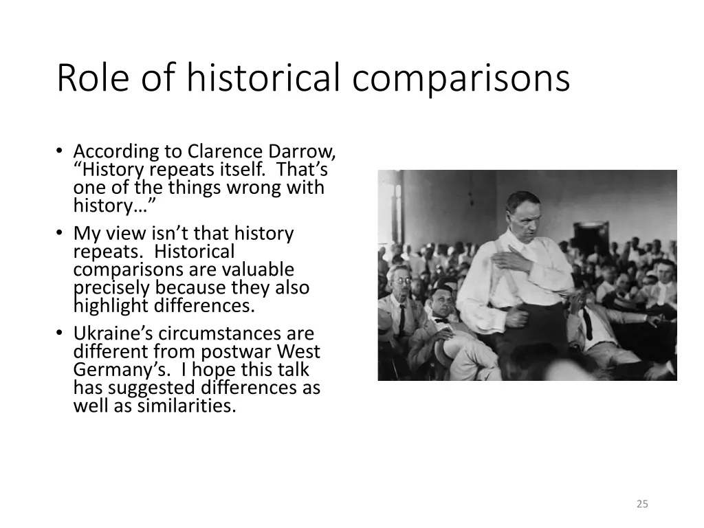 role of historical comparisons