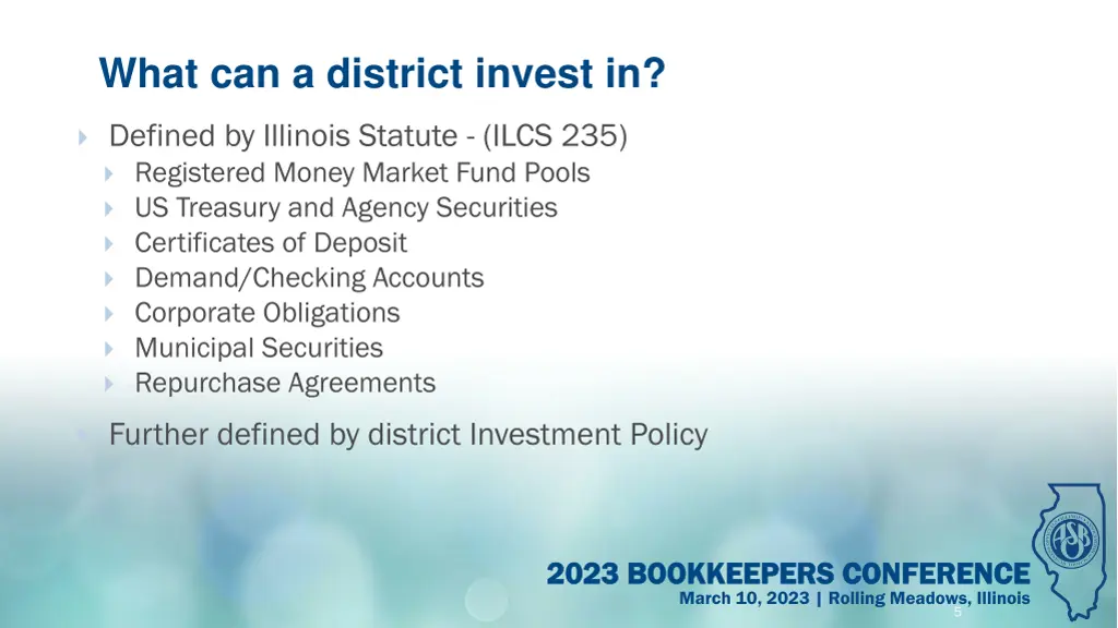 what can a district invest in