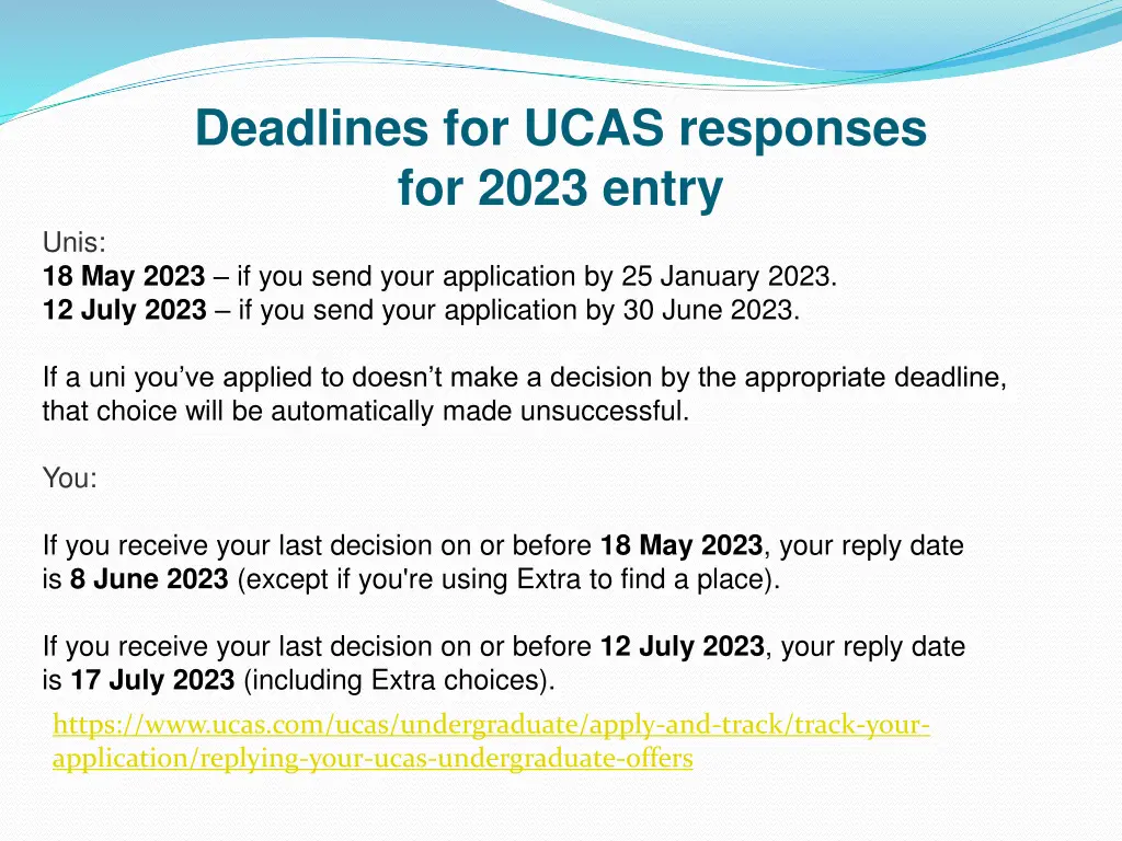 deadlines for ucas responses for 2023 entry