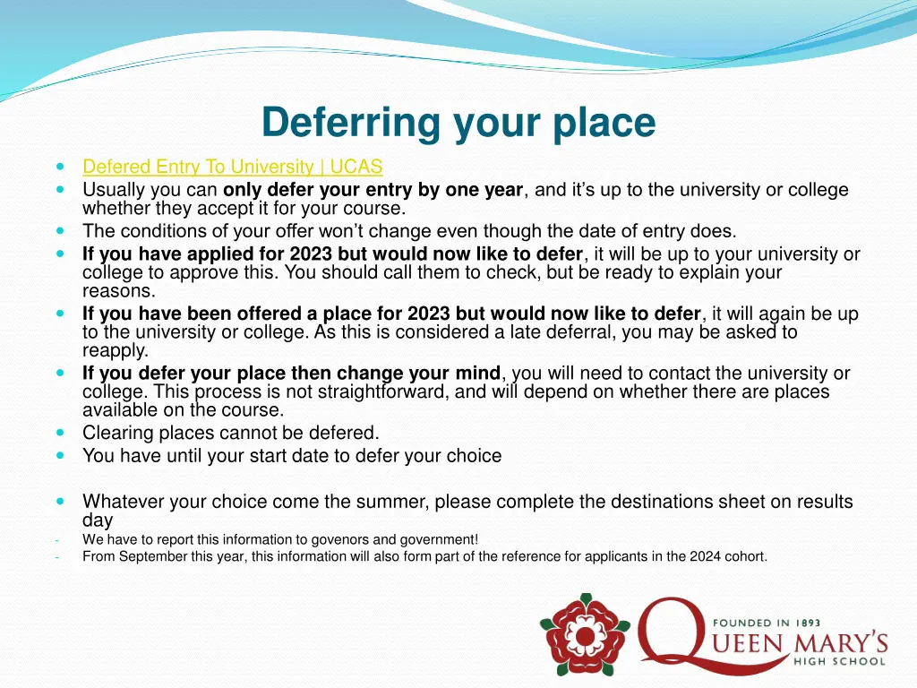 deferring your place defered entry to university