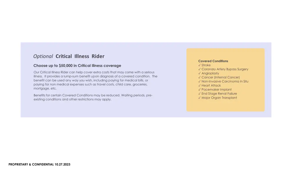 optional critical illness rider