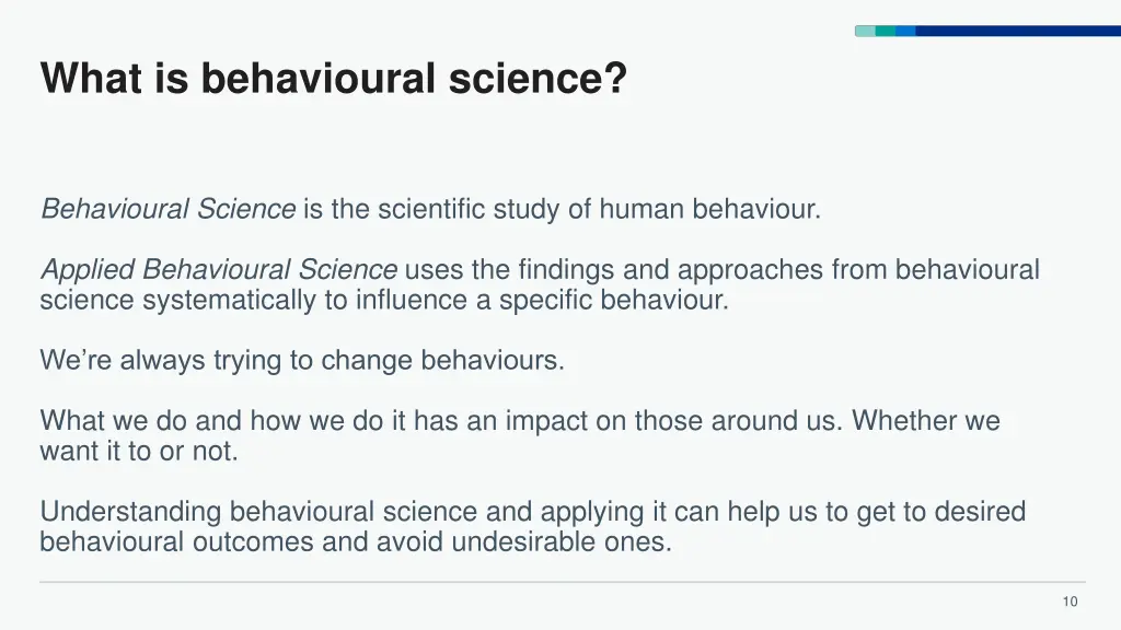 what is behavioural science
