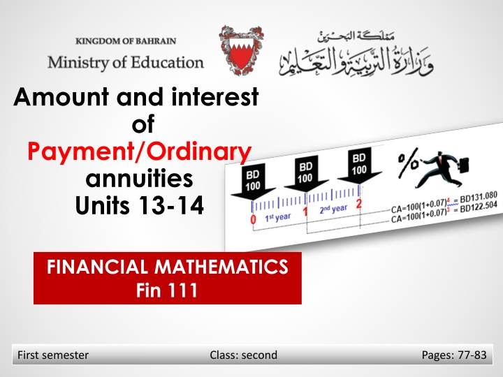 amount and interest of payment ordinary annuities