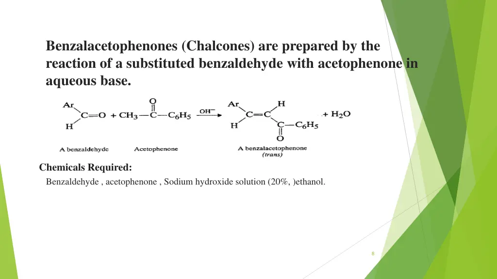 benzalacetophenones chalcones are prepared