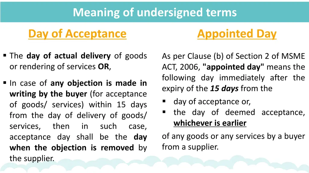 meaning of undersigned terms