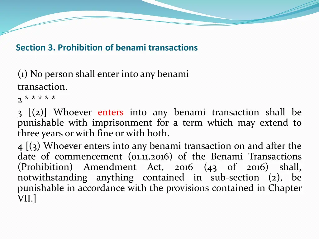 section 3 prohibition of benami transactions