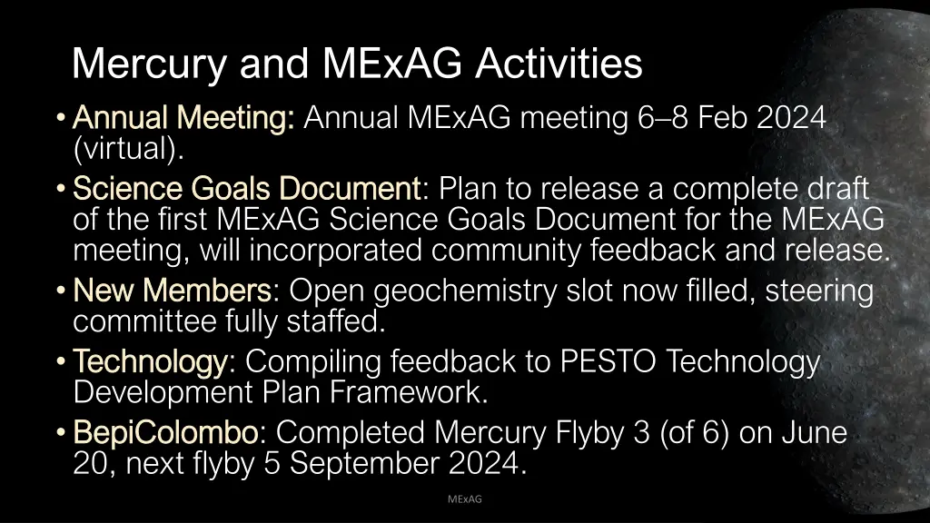 mercury and mexag activities annual meeting
