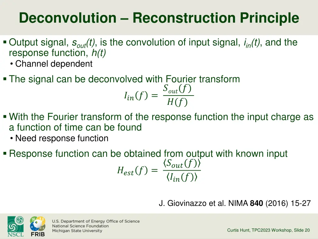 deconvolution reconstruction principle