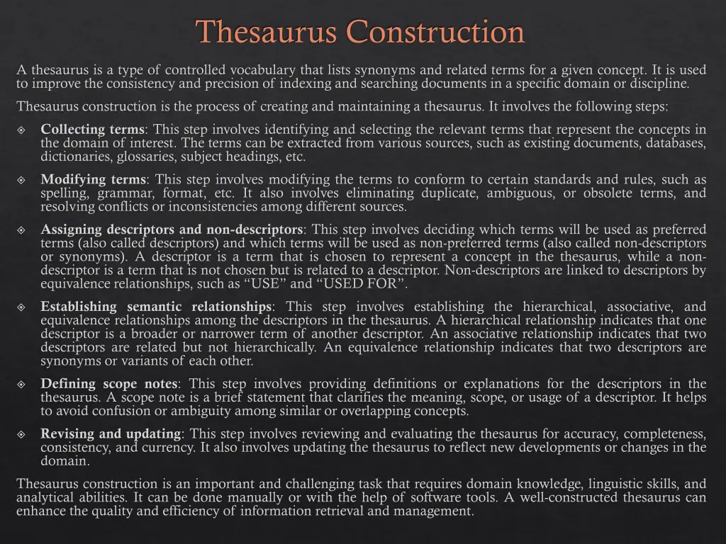 thesaurus construction