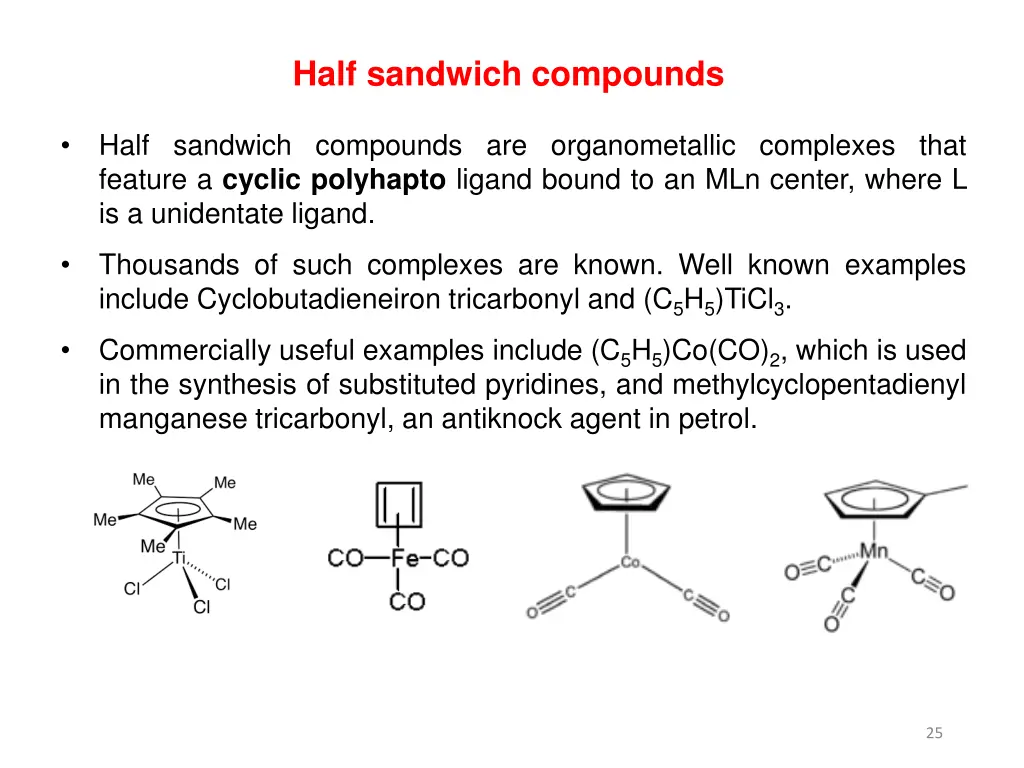 half sandwich compounds