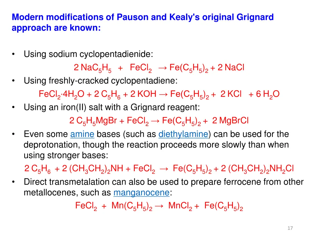 modern modifications of pauson and kealy