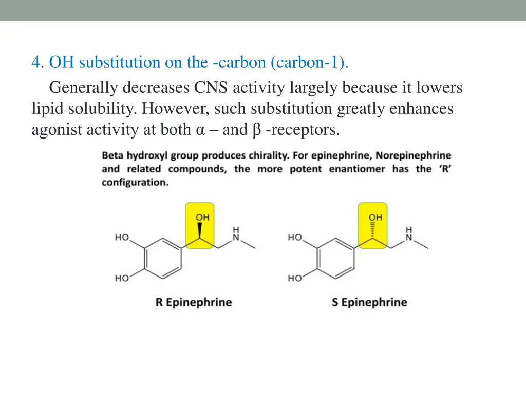 4 oh substitution on the carbon carbon