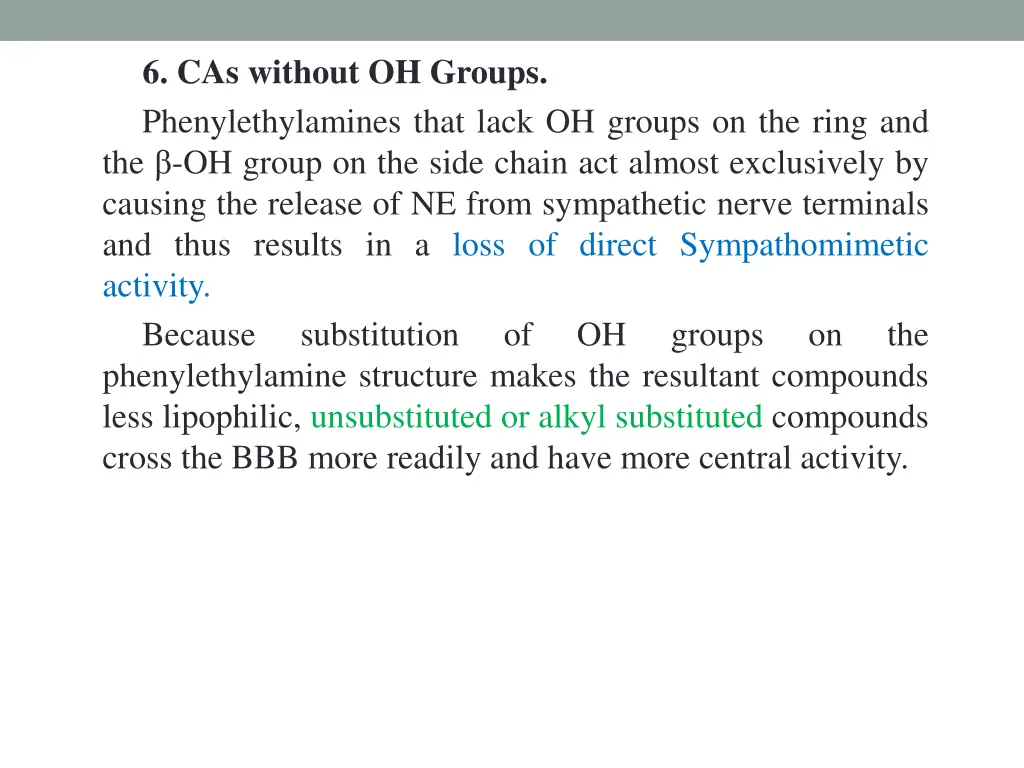 6 cas without oh groups phenylethylamines that