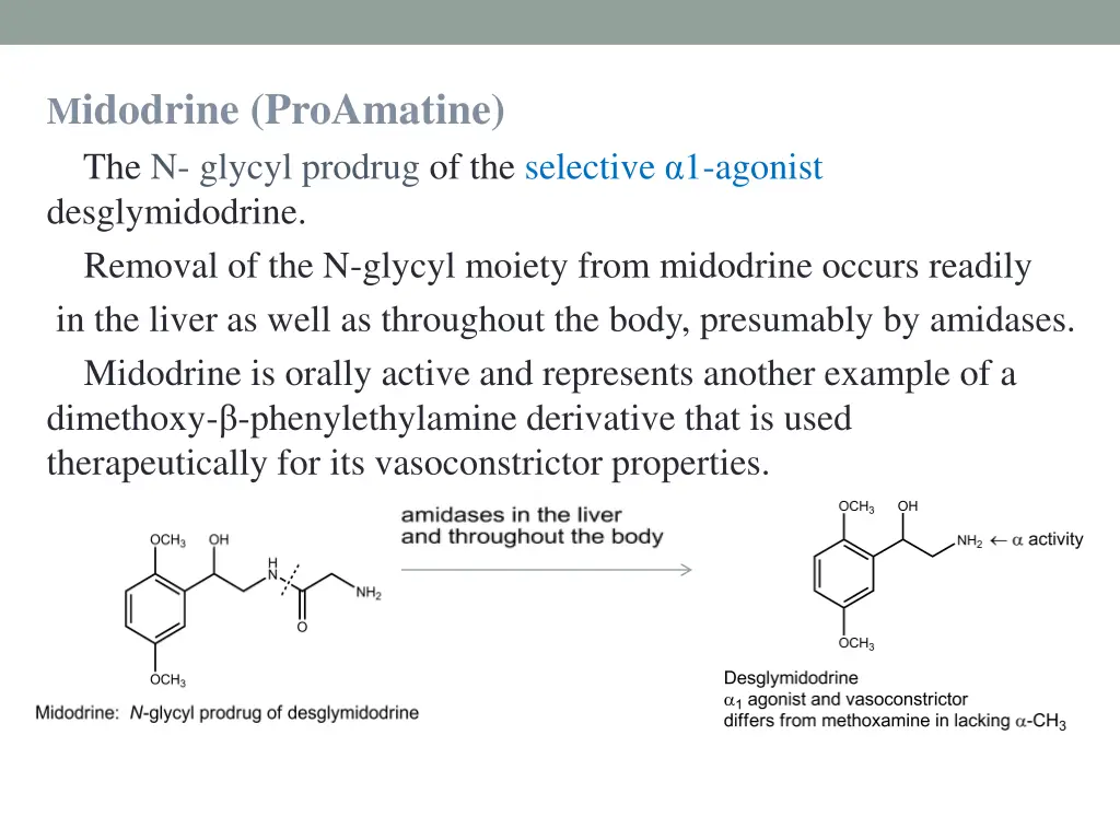 m idodrine proamatine the n glycyl prodrug