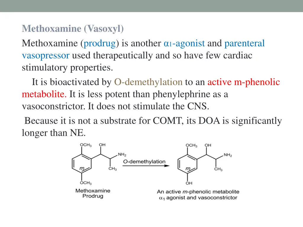 methoxamine vasoxyl methoxamine prodrug