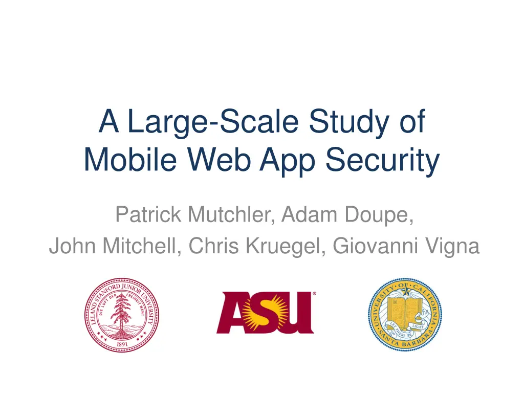 a large scale study of mobile web app security
