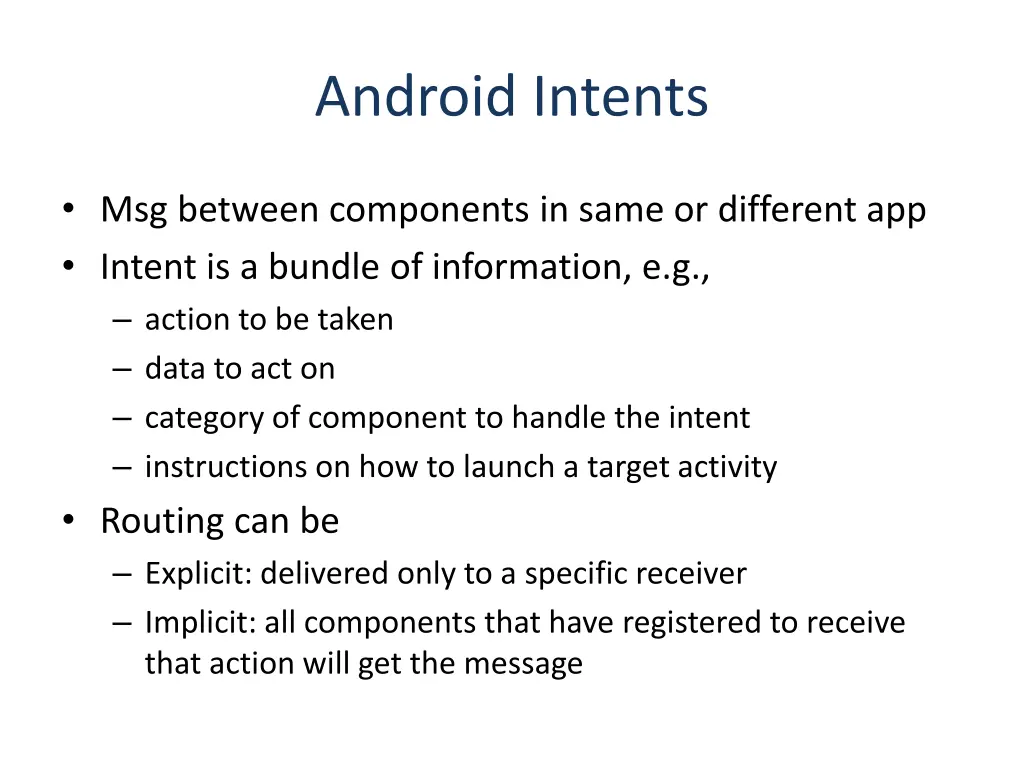 android intents