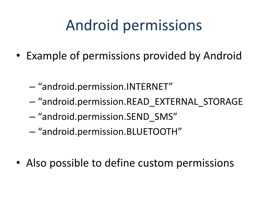 android permissions