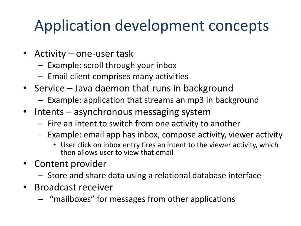 application development concepts