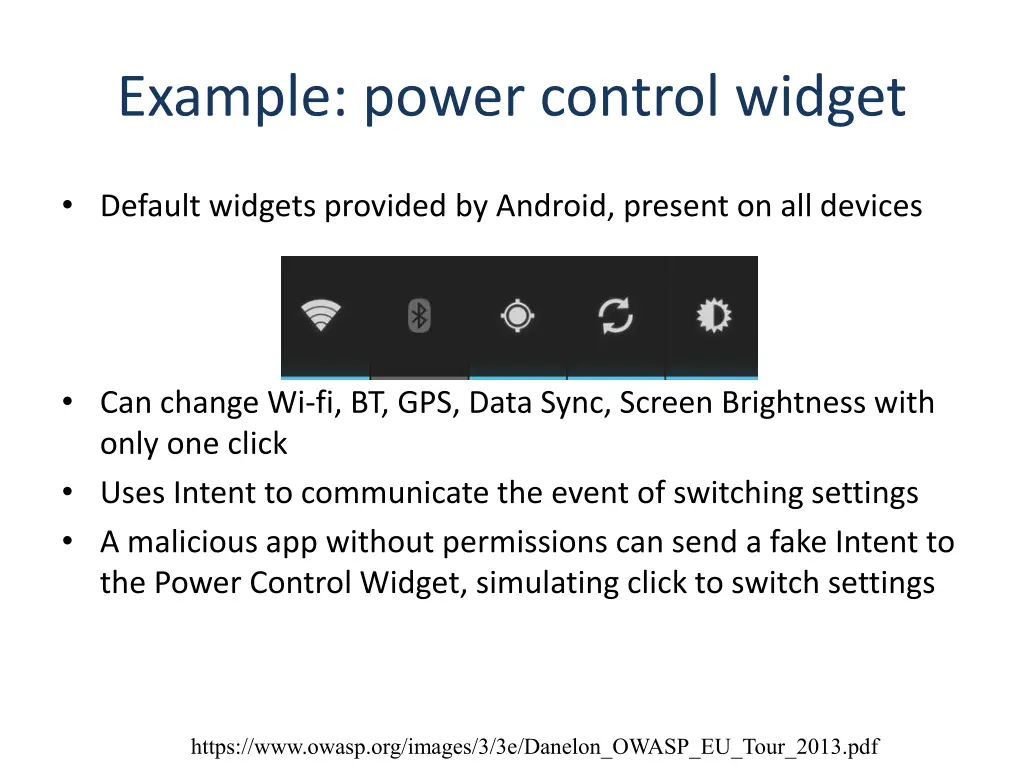 example power control widget