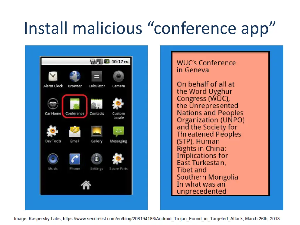 install malicious conference app