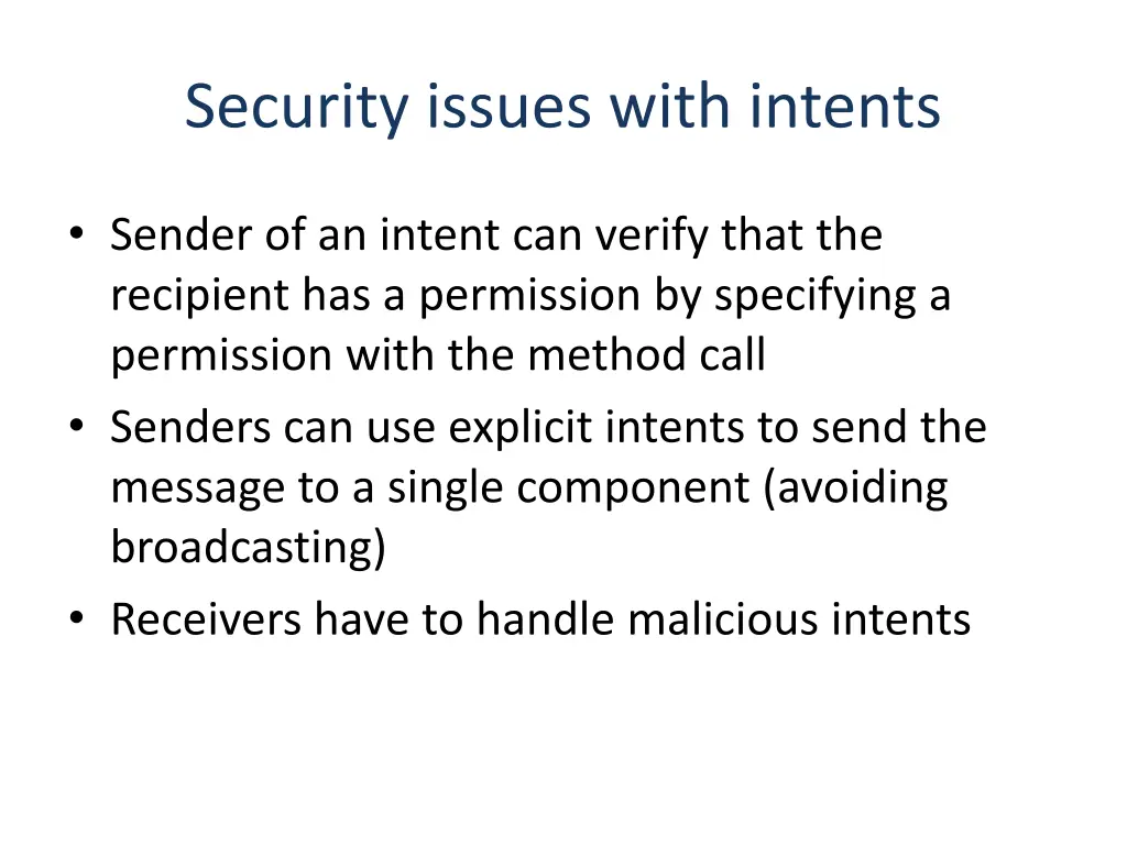 security issues with intents