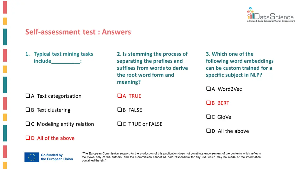 self assessment test answers