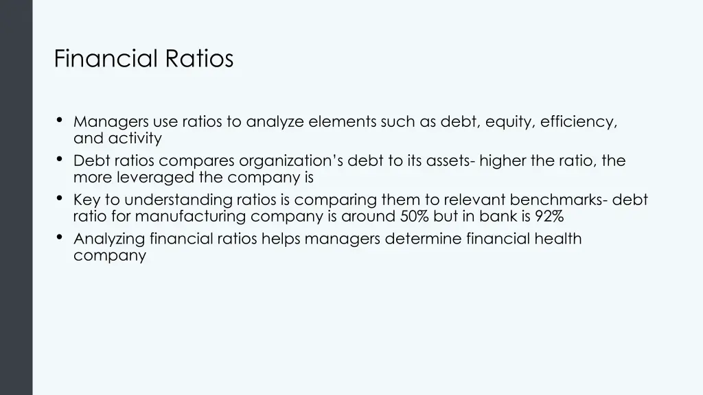 financial ratios