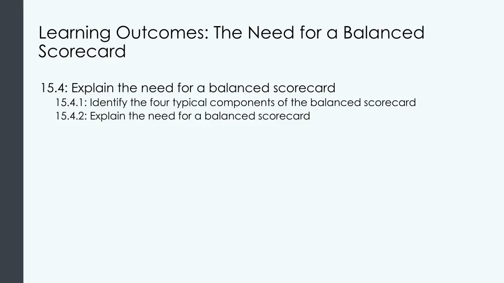 learning outcomes the need for a balanced