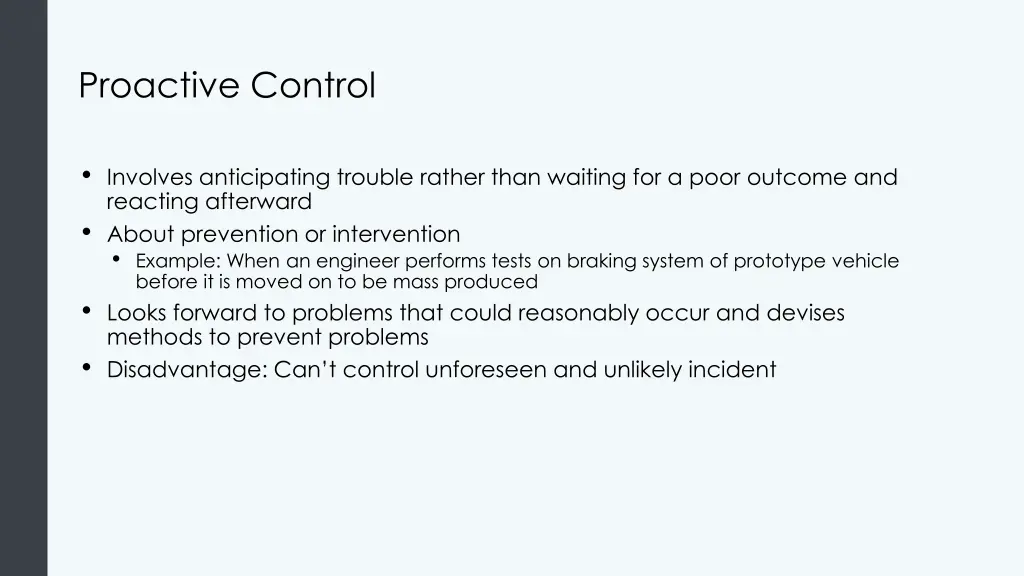 proactive control