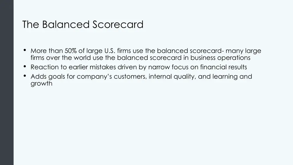 the balanced scorecard