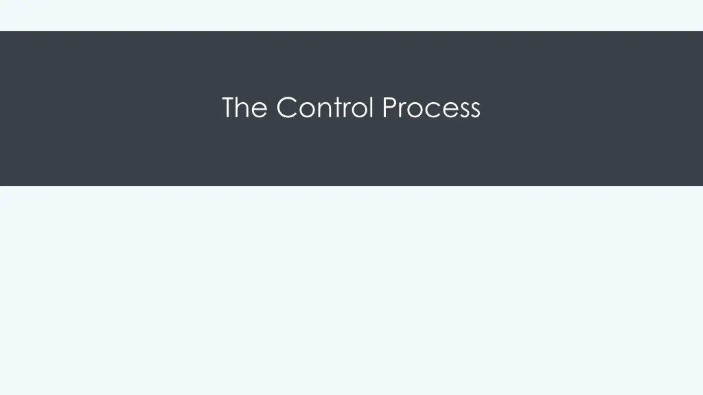 the control process