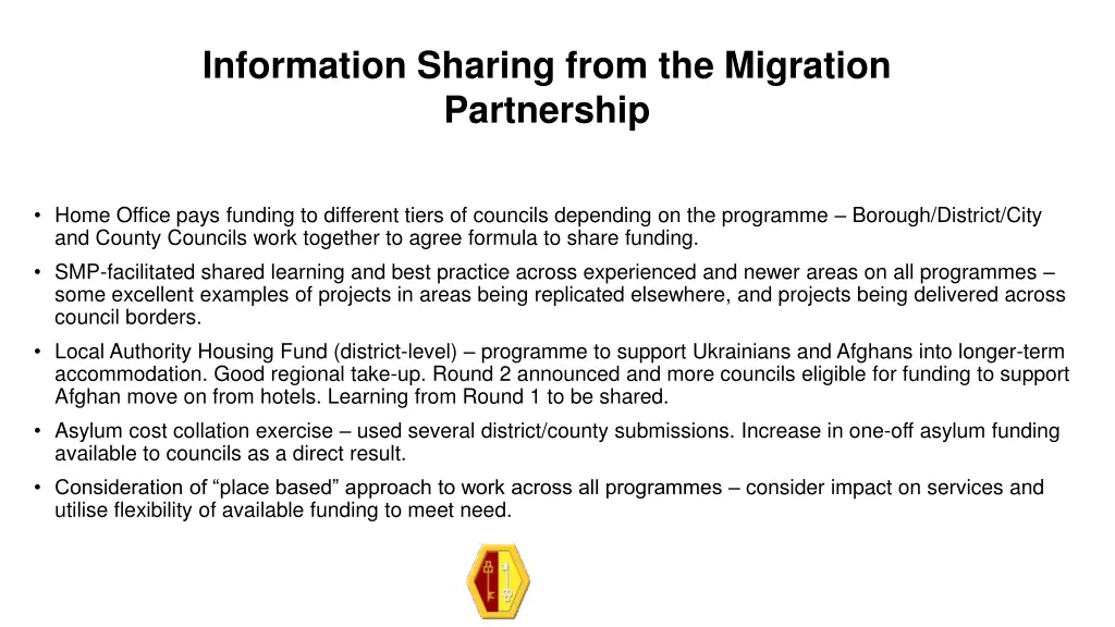 information sharing from the migration partnership