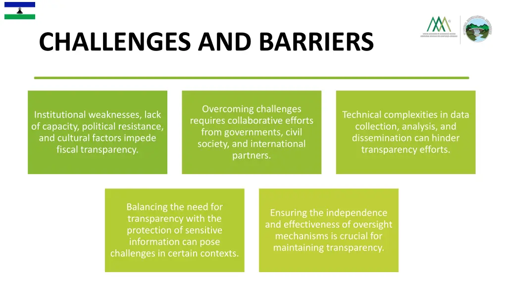 challenges and barriers