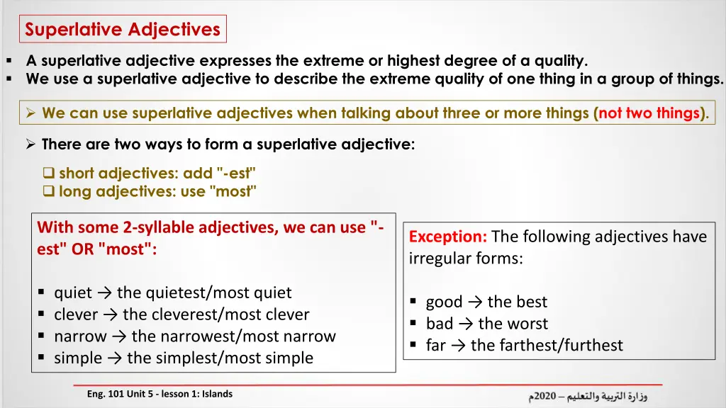 superlative adjectives