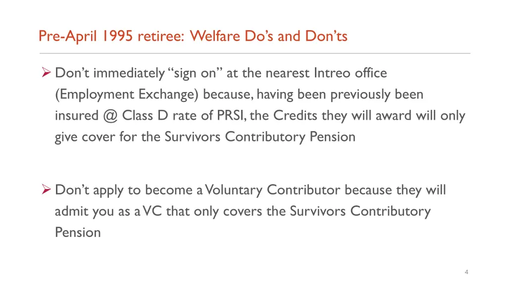 pre april 1995 retiree welfare do s and don ts