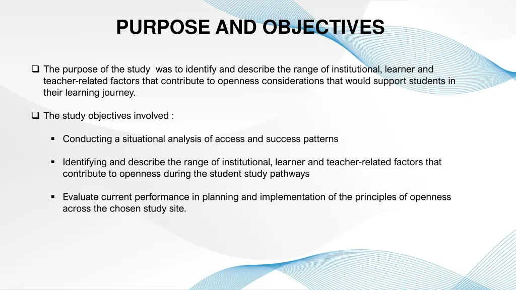 purpose and objectives