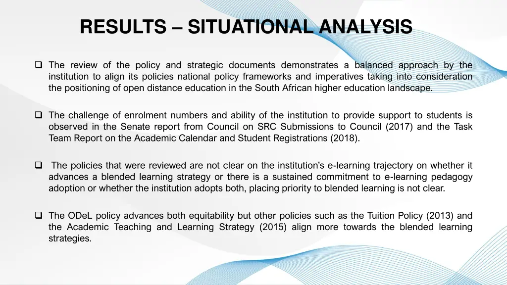 results situational analysis 3