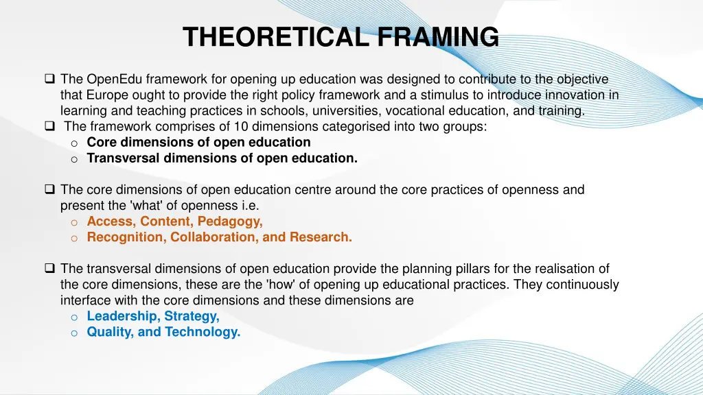 theoretical framing 2