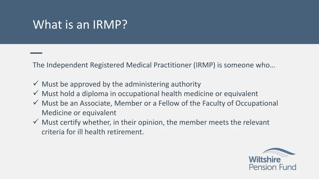what is an irmp