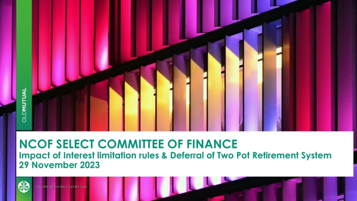 ncof select committee of finance impact